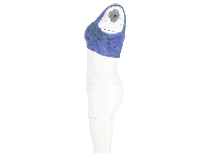 Autre Marque Rotate Birger Christensen Bridy Knit Crop Top en Nylon Azul Azul claro - vista 4