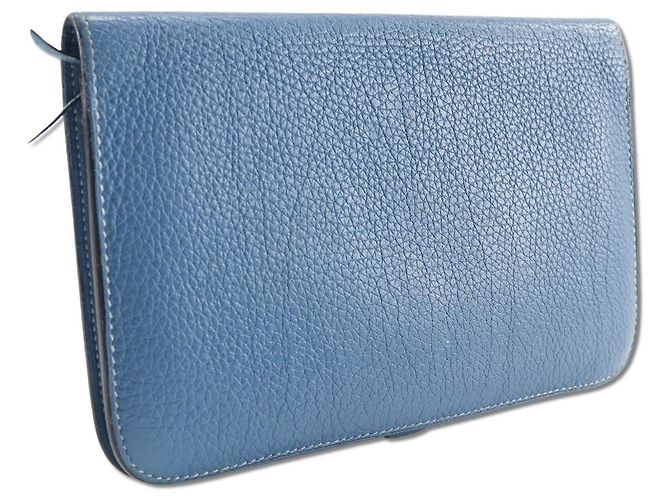 Portafoglio lungo GM Togo Dogon di Hermès Blu - vista 3