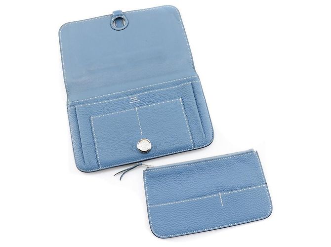 Portafoglio lungo GM Togo Dogon di Hermès Blu - vista 6