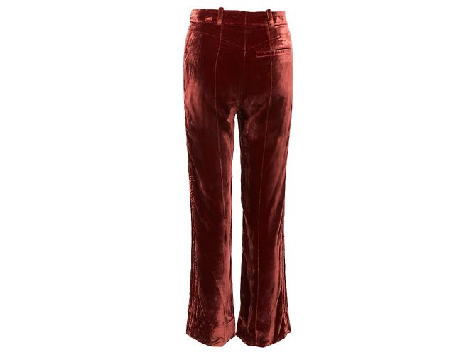 Pantaloni larghi in velluto con zip e logo Louis Vuitton Marrone - vista 5