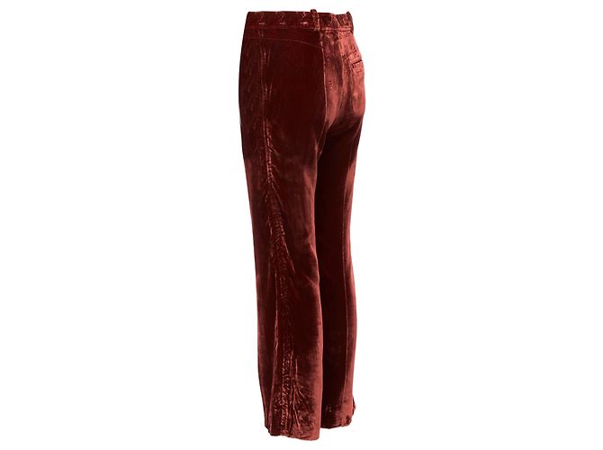 Pantaloni larghi in velluto con zip e logo Louis Vuitton Marrone - vista 6