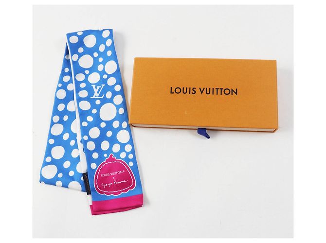 Bufanda de seda Louis Vuitton Yayoi Kusama M78290 Azul - vista 2