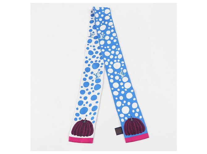Bufanda de seda Louis Vuitton Yayoi Kusama M78290 Azul - vista 3