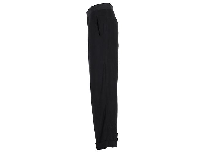 Pantaloni a gamba larga Giorgio Armani in cupro nero - vista 2