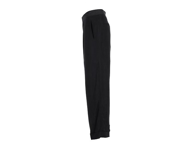Pantaloni a gamba larga Giorgio Armani in cupro nero - vista 7