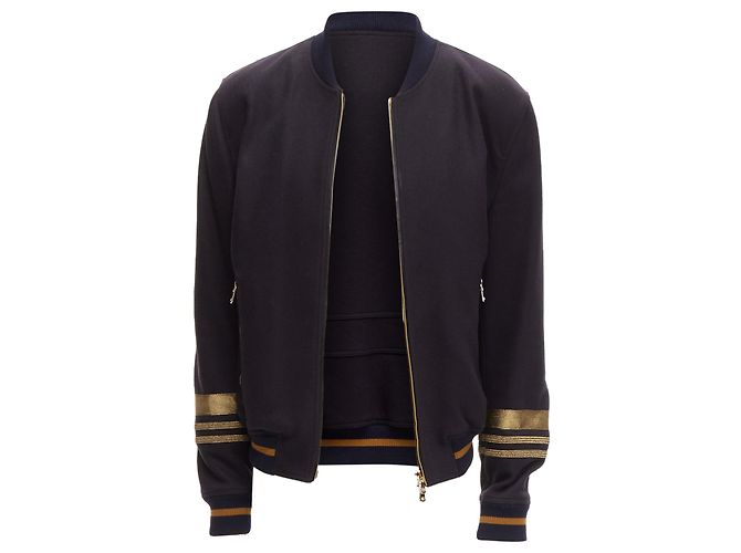 Dolce & Gabbana virgin wool military trim cuffed bomber jacket - view 3
