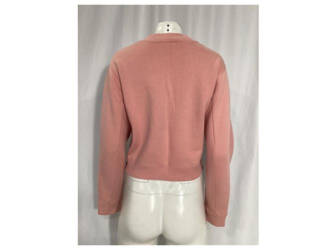 Pull ras du cou Acne Studios en coton rose Marron - vue 10