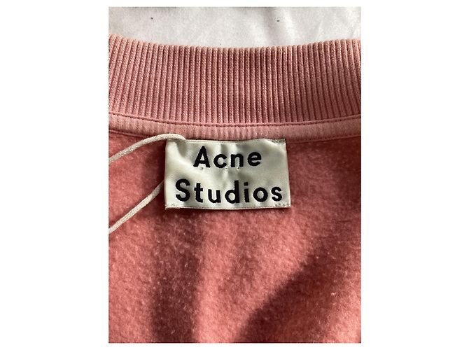 Pull ras du cou Acne Studios en coton rose Marron - vue 11
