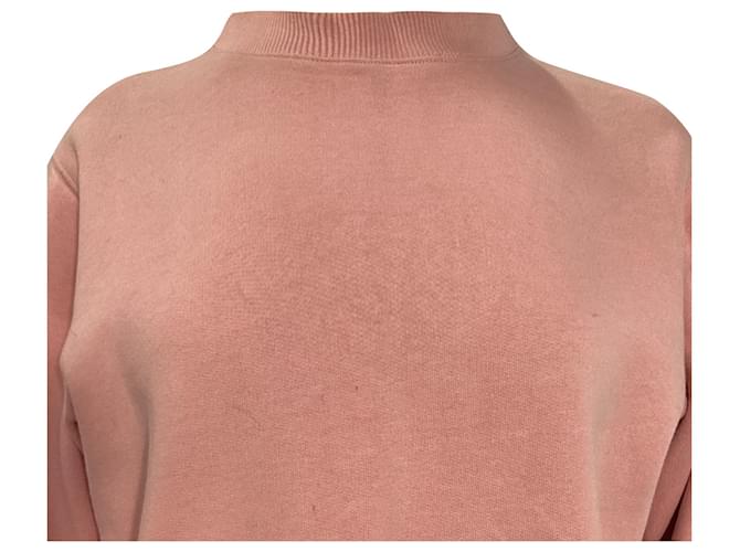 Pull ras du cou Acne Studios en coton rose Marron - vue 2
