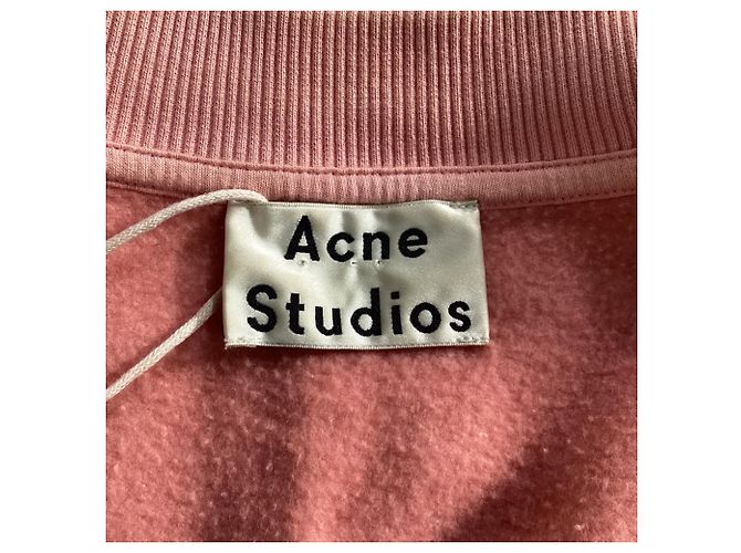 Pull ras du cou Acne Studios en coton rose Marron - vue 5