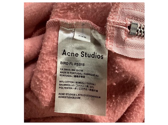 Pull ras du cou Acne Studios en coton rose Marron - vue 6