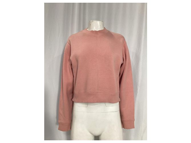 Pull ras du cou Acne Studios en coton rose Marron - vue 7
