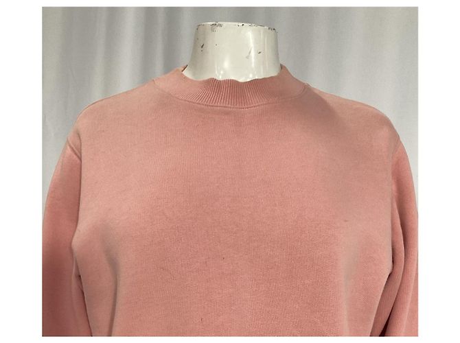 Pull ras du cou Acne Studios en coton rose Marron - vue 8