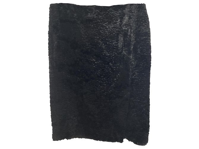 Falda lápiz midi de piel sintética en viscosa negra de Acne Studios Negro - vista 2