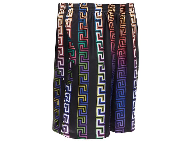 Bermuda de seda twill Greca neon da Versace - vista 2