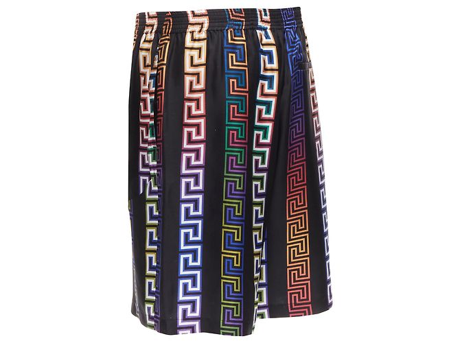 Bermuda de seda twill Greca neon da Versace - vista 3