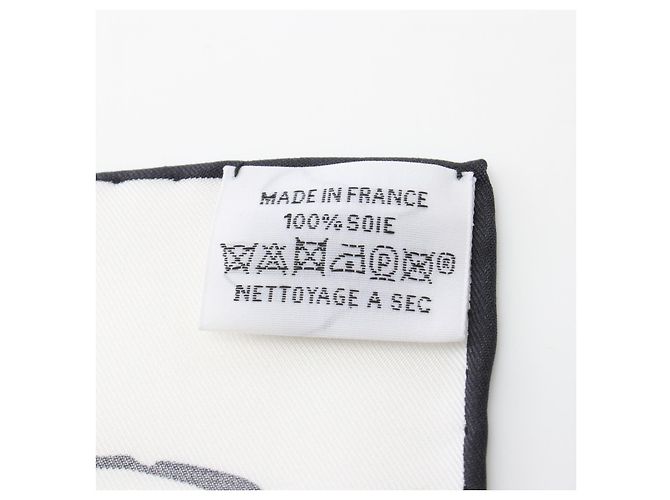 Hermès Bufanda de seda Hermes MILLE ET UN LAPINS Blanco - vista 3