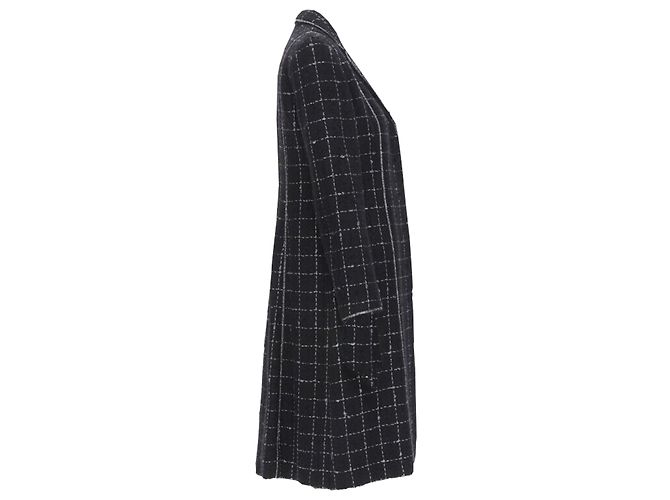 Abrigo largo de tweed con brillo plateado de Luisa Beccaria Negro - vista 5