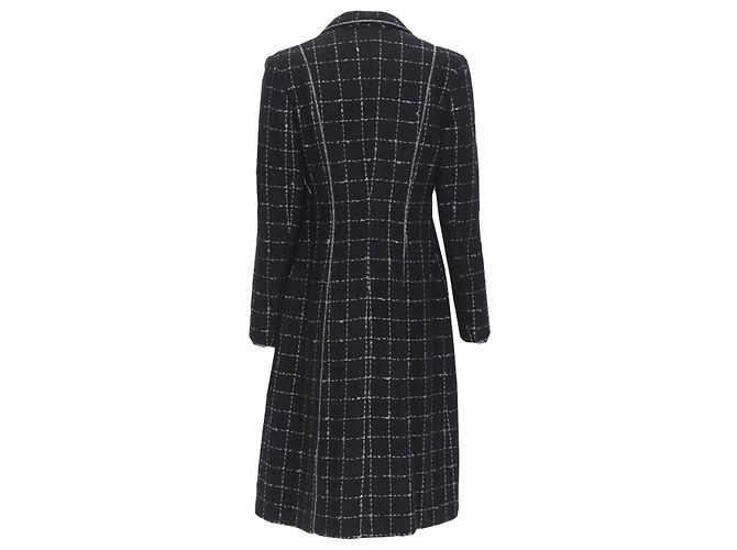 Abrigo largo de tweed con brillo plateado de Luisa Beccaria Negro - vista 6