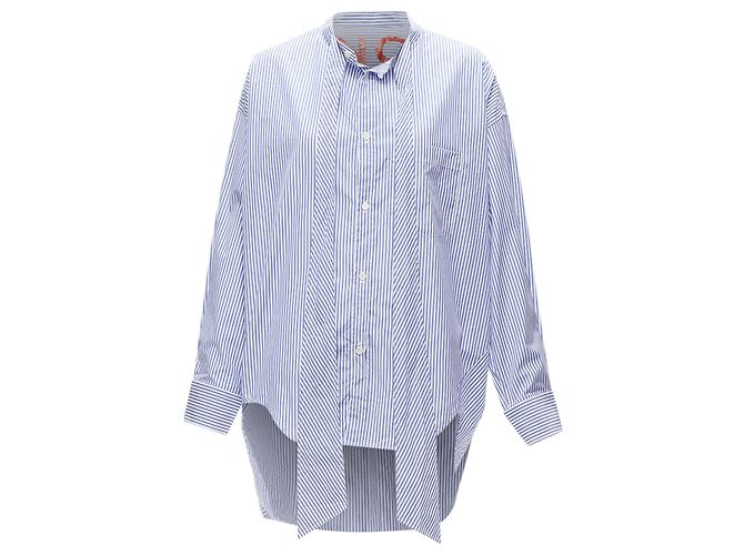 Camisa oversized a rayas con logo BB de Balenciaga Demna - vista 3