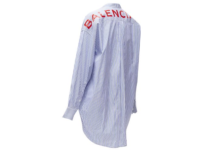 Camisa oversized a rayas con logo BB de Balenciaga Demna - vista 6