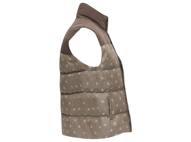 Fendi FF Zucca monogram jacquard cotton down puffer vest jacket - view 4