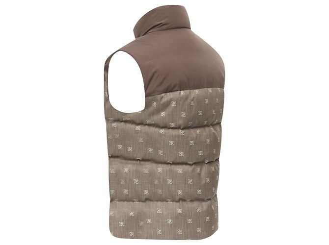Fendi FF Zucca monogram jacquard cotton down puffer vest jacket - view 6