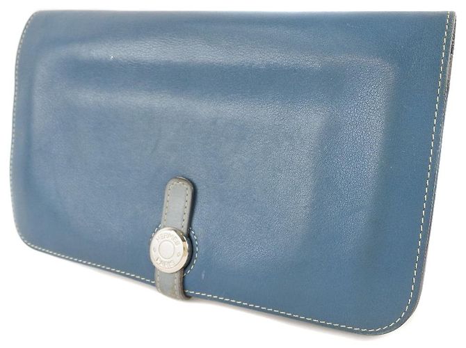 Hermès Portafoglio Lungo Dogon Hermes Blu - vista 2