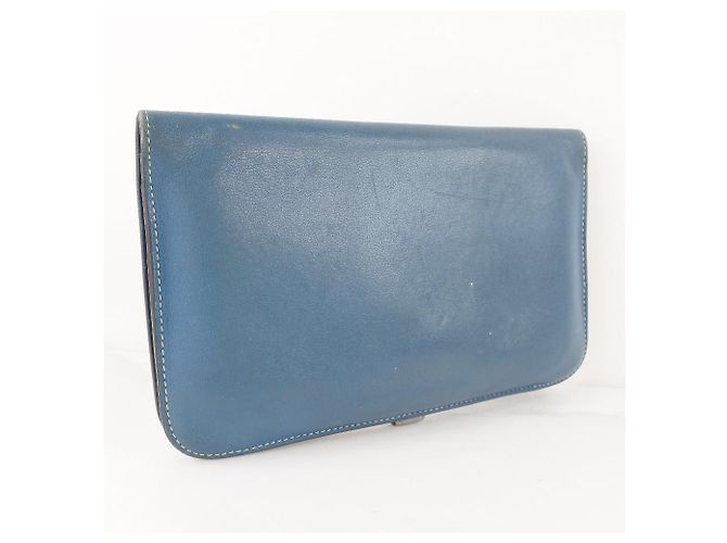 Hermès Portafoglio Lungo Dogon Hermes Blu - vista 3