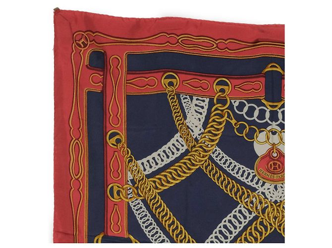 Hermès Seidenschal Rot/Blau - Ansicht 2