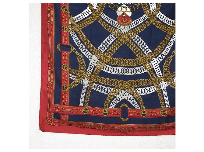 Hermès Seidenschal Rot/Blau - Ansicht 5