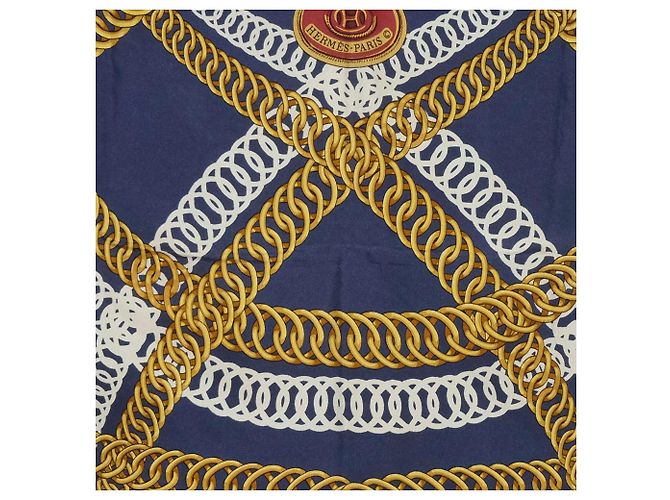 Hermès Seidenschal Rot/Blau - Ansicht 6