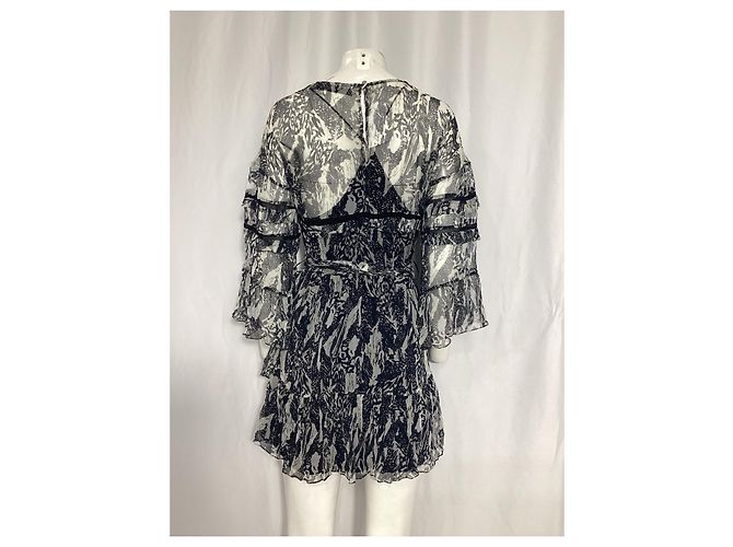 Vestido mini de chiffon com babados IRO Clash em viscose preta Preto - vista 10