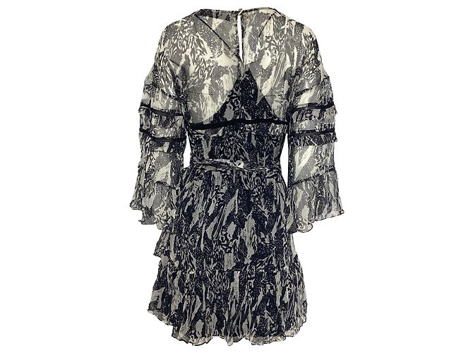 Vestido mini de chiffon com babados IRO Clash em viscose preta Preto - vista 4