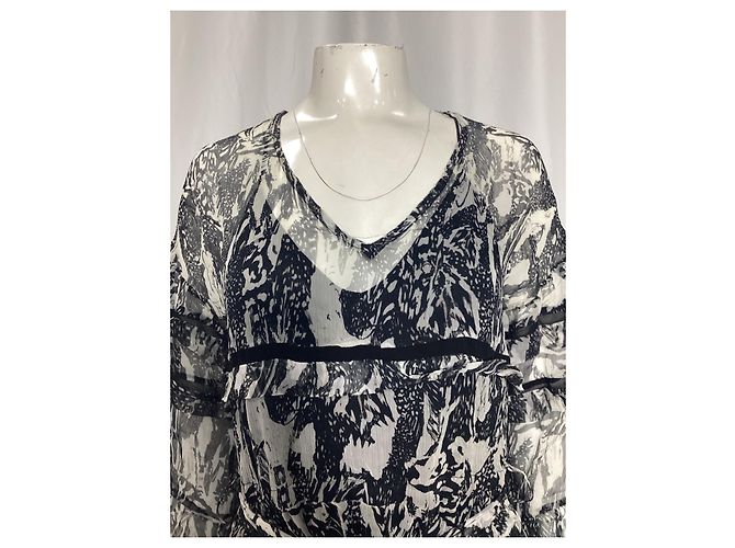 Vestido mini de chiffon com babados IRO Clash em viscose preta Preto - vista 8