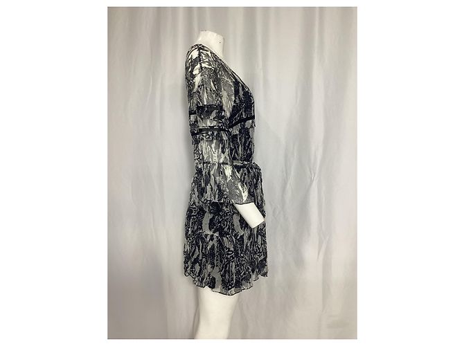 Vestido mini de chiffon com babados IRO Clash em viscose preta Preto - vista 9