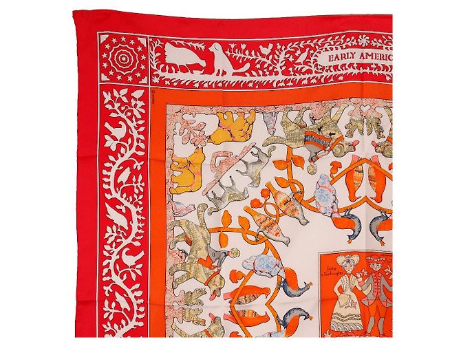 Hermès Bufanda de seda Hermes Carré 90 Roja - vista 2