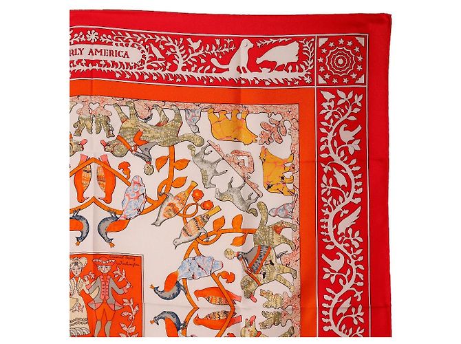 Hermès Bufanda de seda Hermes Carré 90 Roja - vista 3