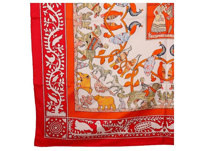 Hermès Bufanda de seda Hermes Carré 90 Roja - vista 4
