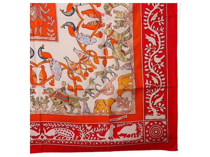 Hermès Bufanda de seda Hermes Carré 90 Roja - vista 5