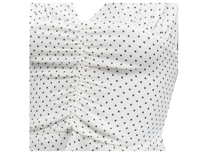Retro Rüschentop mit Polka-Dots und V-Ausschnitt von Reformation - Ansicht 2