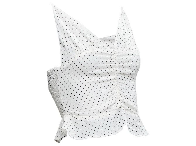 Retro Rüschentop mit Polka-Dots und V-Ausschnitt von Reformation - Ansicht 3
