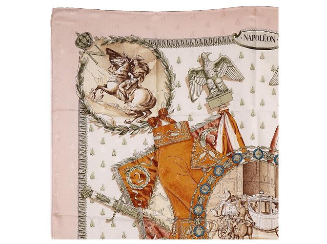 Bufanda de seda Hermès Napoleón Rosa - vista 2