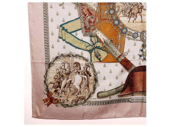 Bufanda de seda Hermès Napoleón Rosa - vista 4