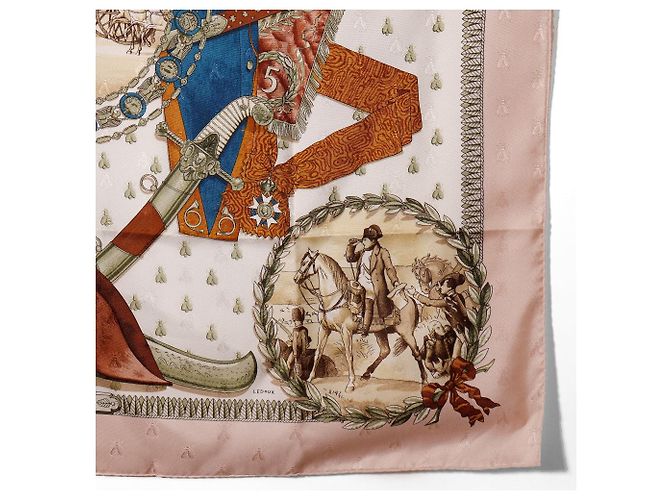 Bufanda de seda Hermès Napoleón Rosa - vista 5