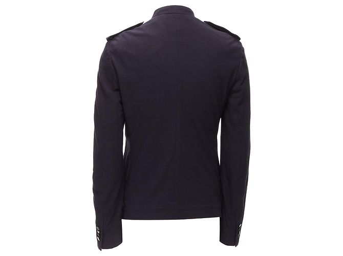 Lanvin cotton blend bronze buttons military officer jacket - view 5