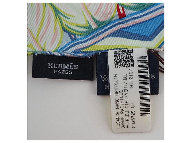 Hermès Foulard Nano Losange in Seta Hermes Blu - vista 3