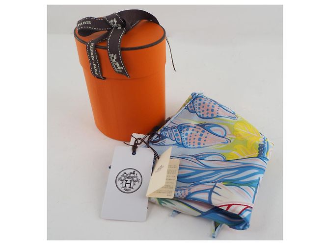 Hermès Foulard Nano Losange in Seta Hermes Blu - vista 5
