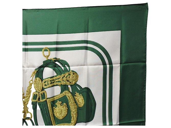 Hermès Bufanda de seda Hermes Carré 90 Verde - vista 3