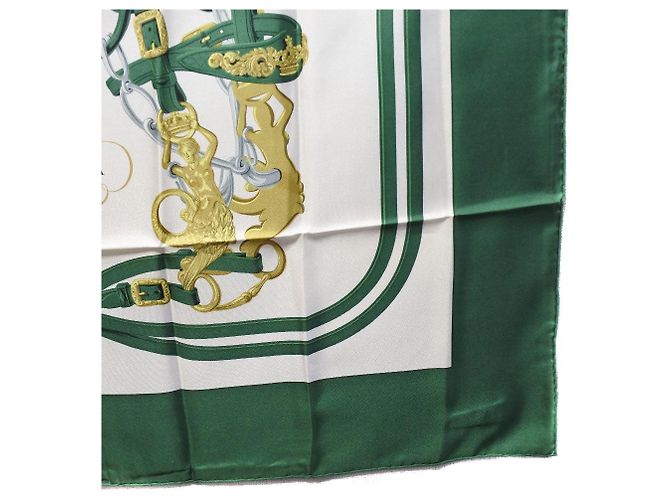 Hermès Bufanda de seda Hermes Carré 90 Verde - vista 4
